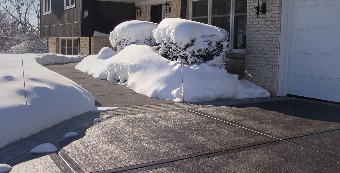 Snow and ice melting on outside surfaces